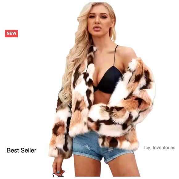 Jackets & Blazers - Faux Fur Coat Jacket Women's Chic Elegant Oversized Winter Outerwear Cozy